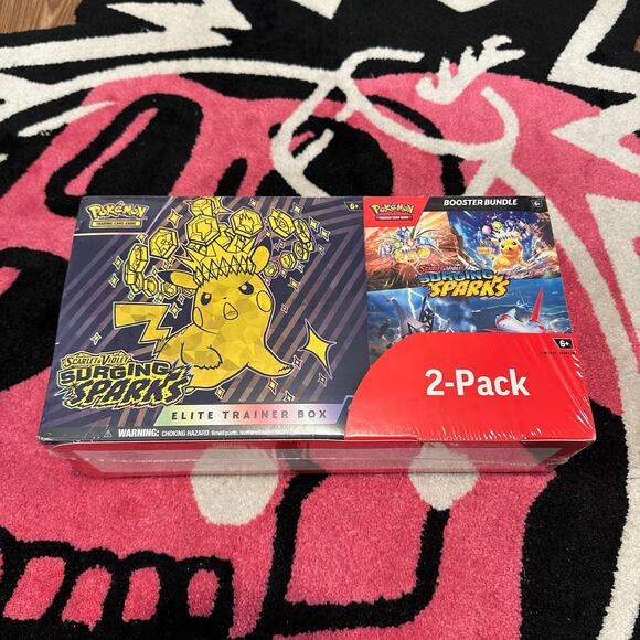 Pokémon Surging Sparks ETB & Booster Bundle Costco 2-Pack – Factory Sealed - Picture 1 of 6